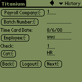 Time card header