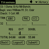 Time card detail