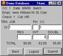 Time card detail - GUI version