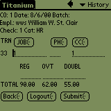 Time card detail after entry