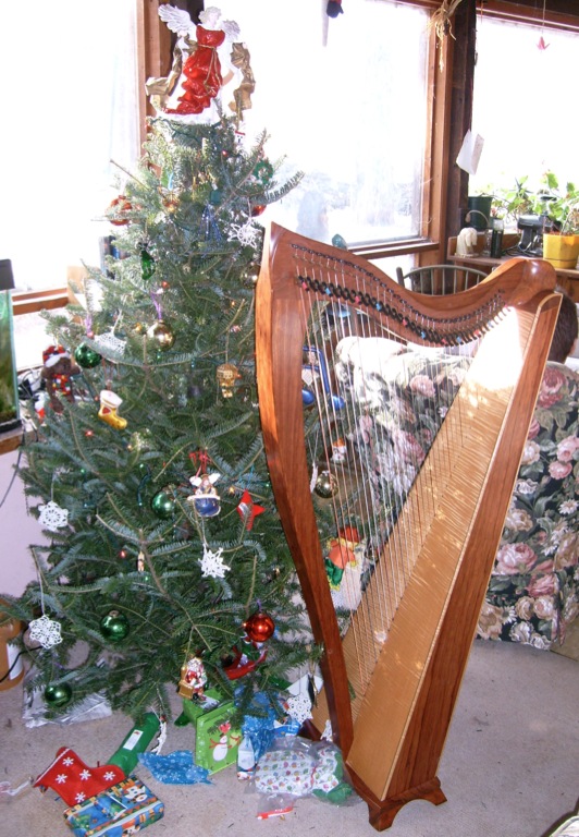 Harp and Christmas Tree