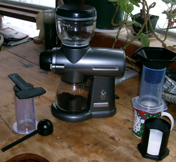 KitcheAid Pro Line Burr Coffee Mill w/Aeropress coffee maker