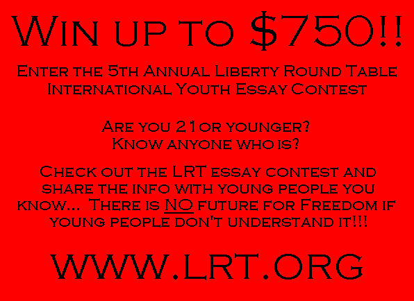 Liberty Round Table essay contest banner
