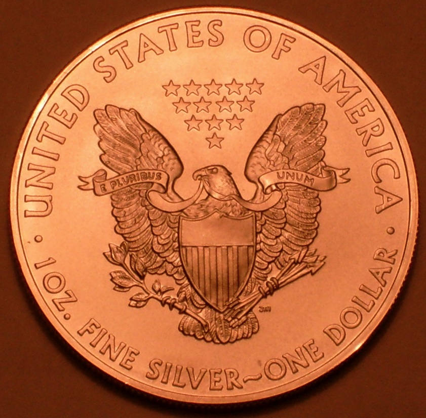 2008 Silver Eagle reverse, incandescent light