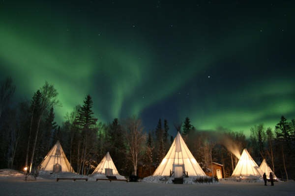 Tipis and Northern Lights