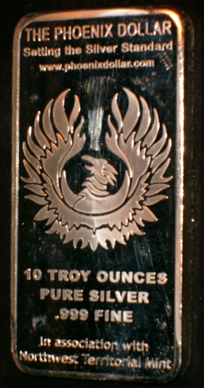 Phoenix Dollar 10oz Silver Bar