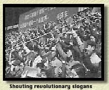 Shouting slogans